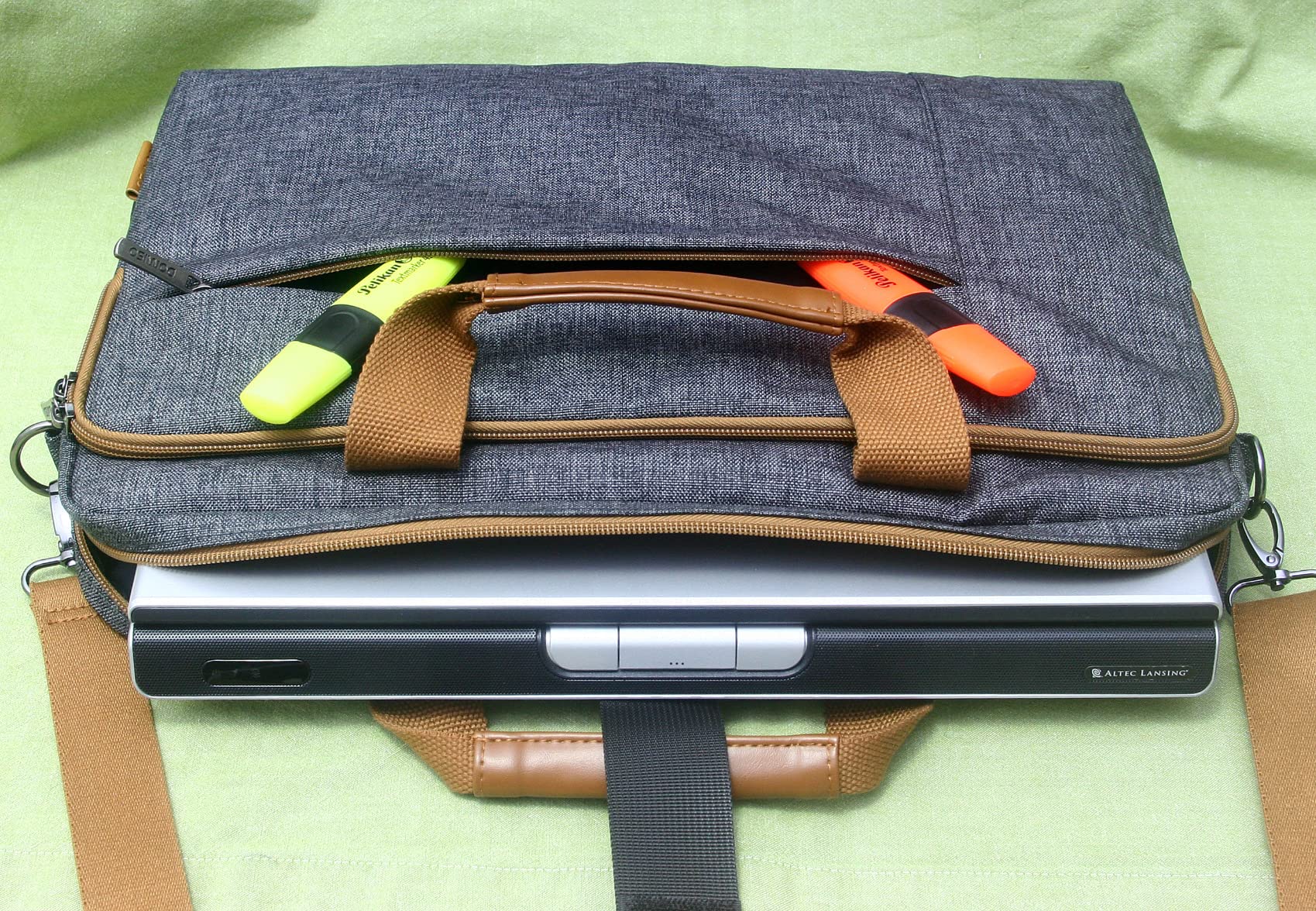 Domiso Laptop Briefcase 15,6 Pollici ventiquattrore laptop grigio scuro impermeabile