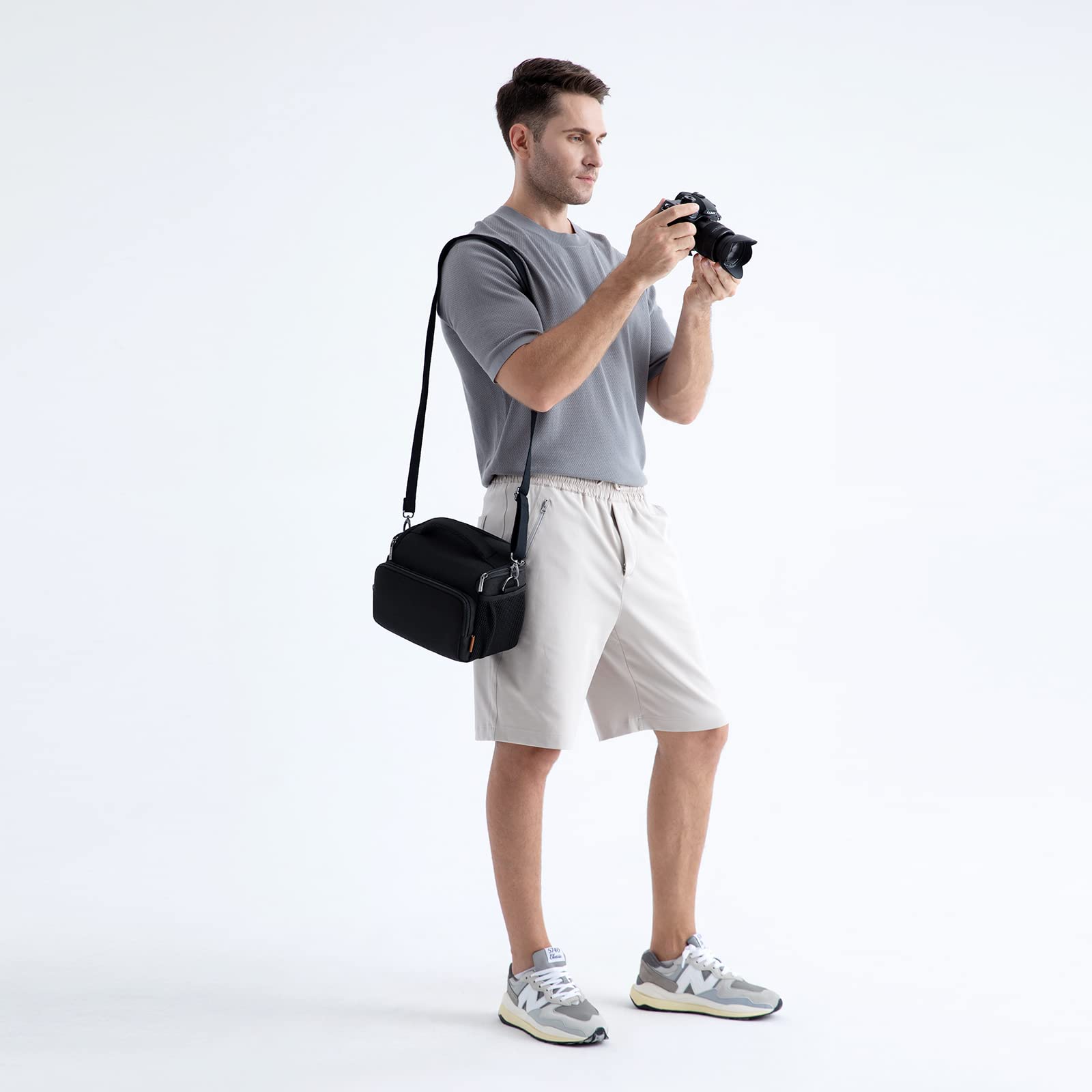 Domiso DSLR Camera Bag borsa fotocamera reflex nera impermeabile