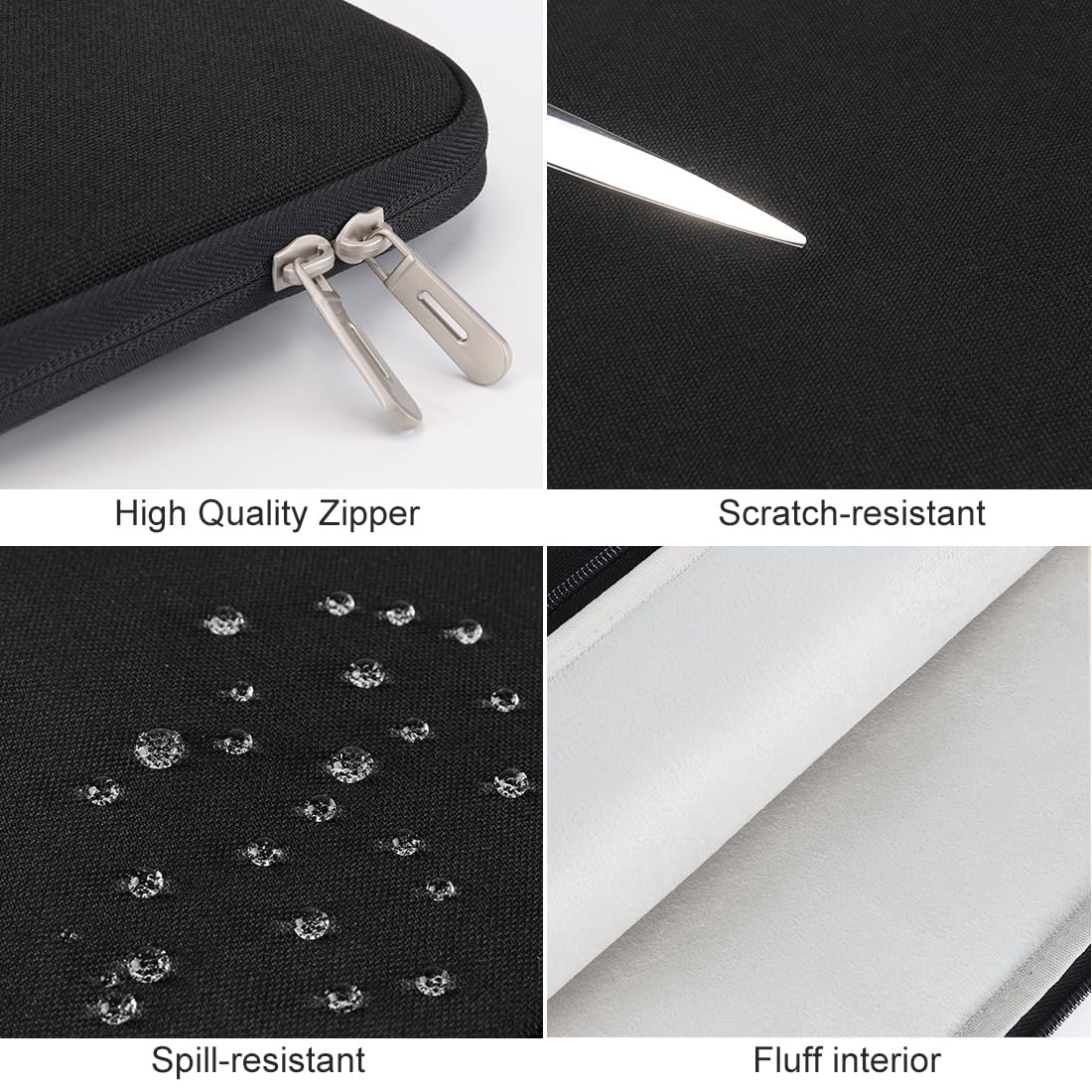 Domiso Laptop Sleeve 17,3 pollici custodia laptop nera con tasca