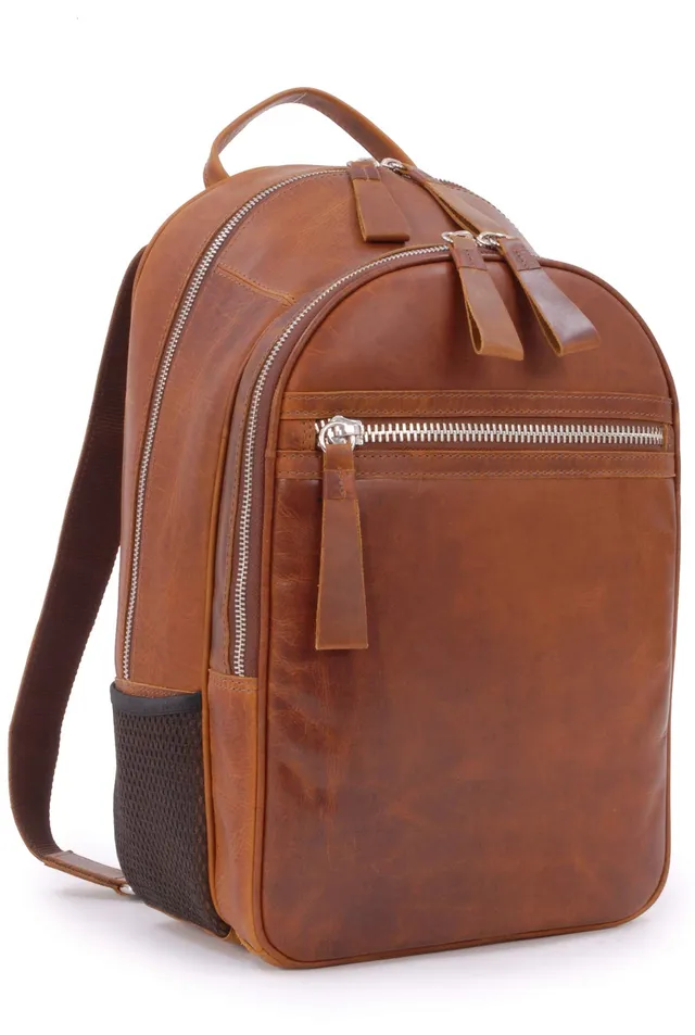 Ashwood Rucksacks 1663 zaino castagna marrone per laptop in pelle vintage