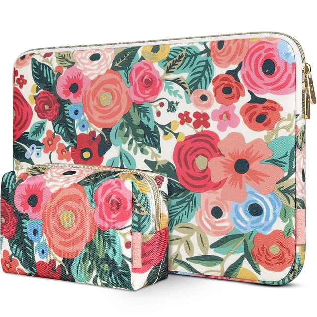 Domiso Laptop Sleeve 17,3 Pollici Custodia Impermeabile Fiori di Rosa