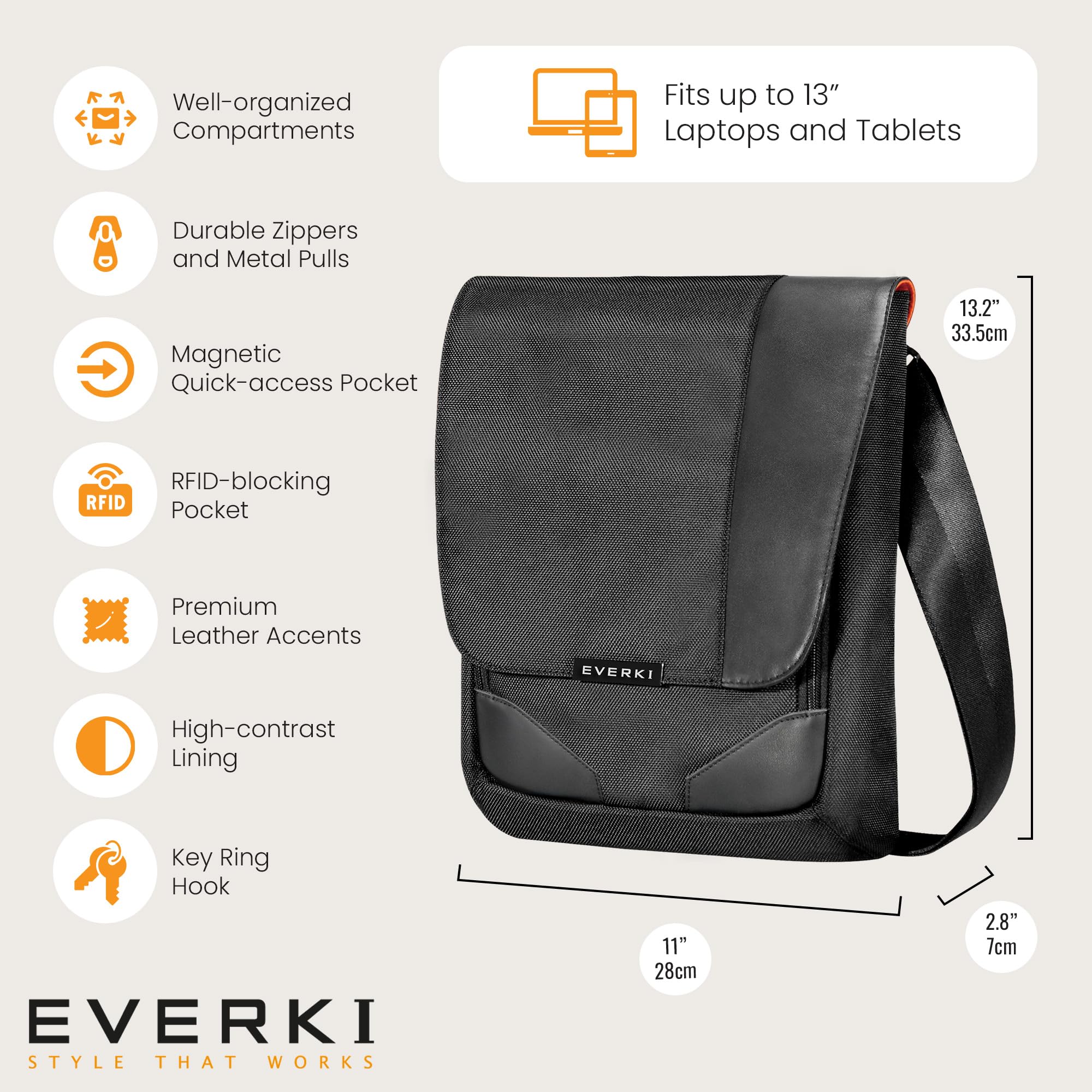 EVERKI Borselli e Borse a Tracolla Venue XL EKS622XL borsello tablet 12" RFID