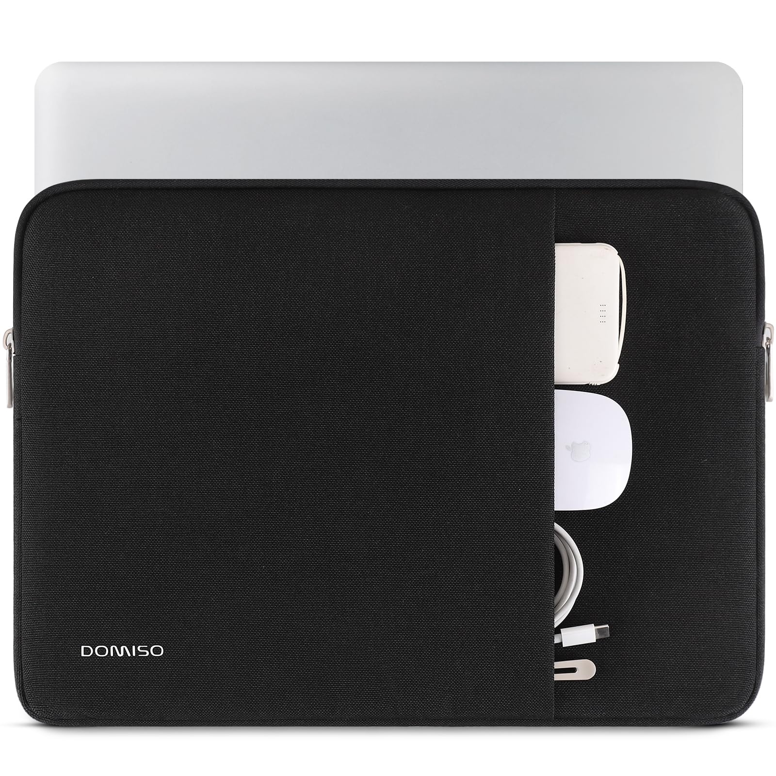 Domiso Laptop Sleeve 17,3 pollici custodia laptop nera con tasca
