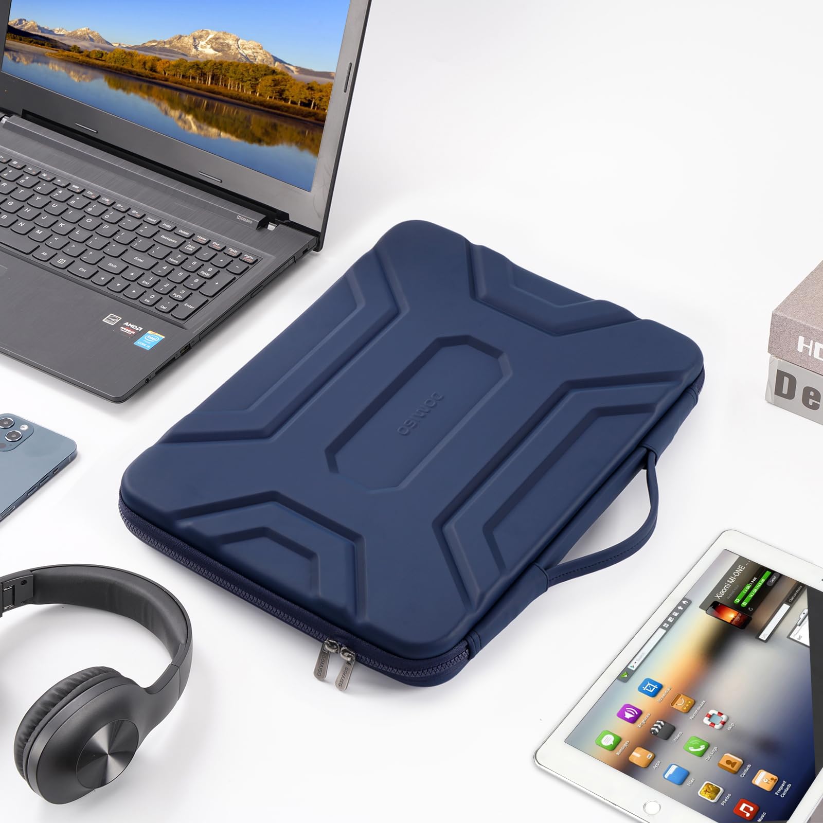 Domiso EVA Laptop Bag 17,3 Pollici custodia blu scuro antiurto