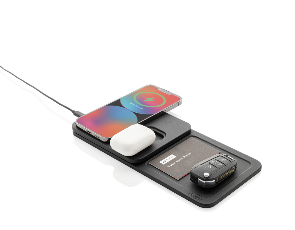 Swiss Peak Tech caricatore wireless 3 in 1 pieghevole nero RCS