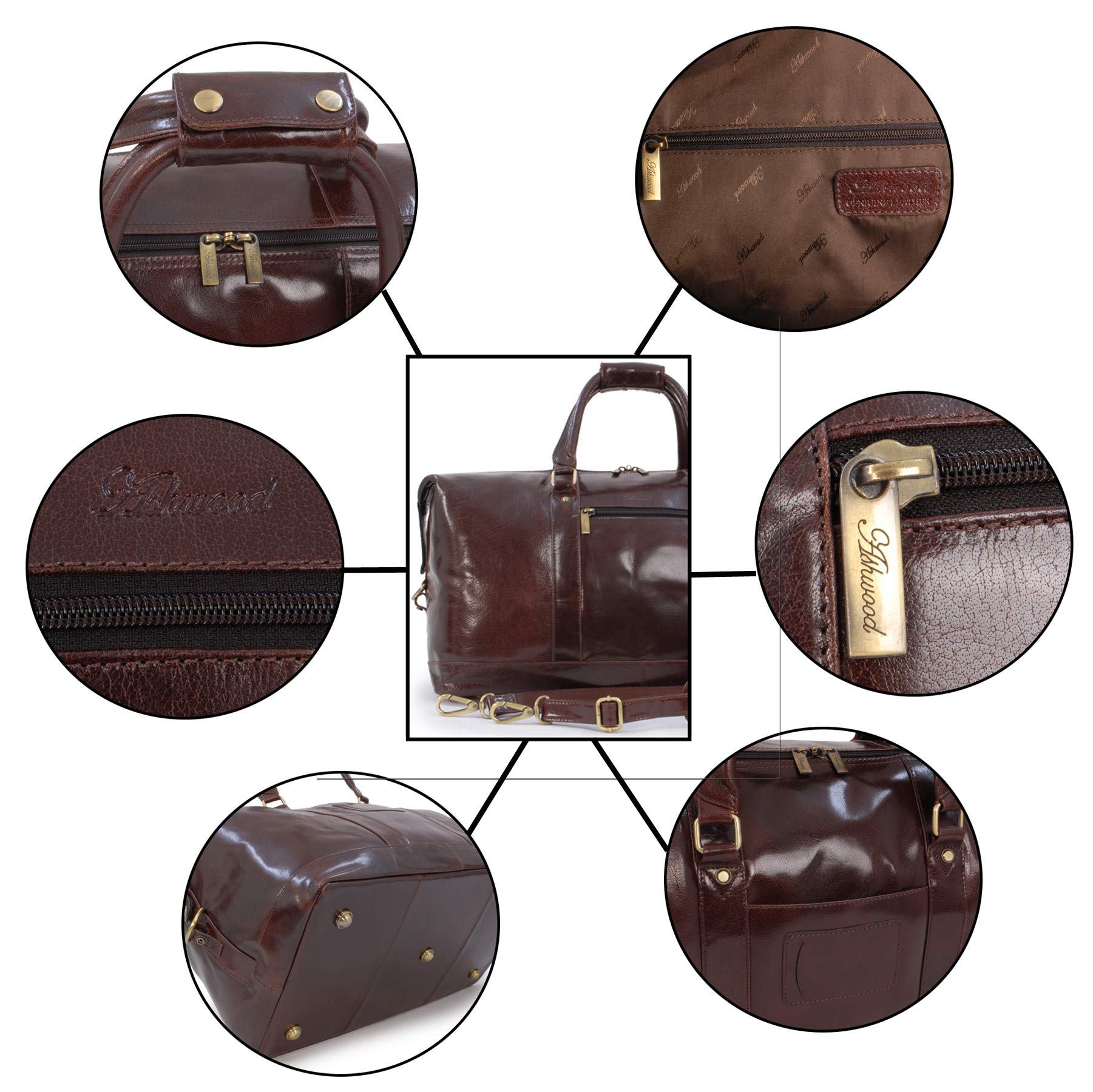 Ashwood Holdalls 2070 borsone da viaggio cognac marrone in pelle