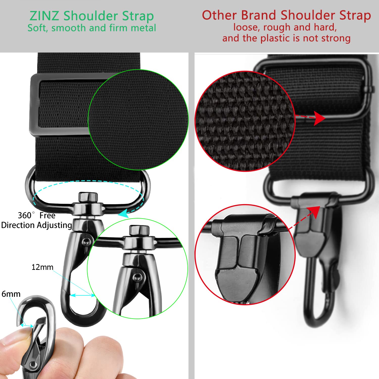 ZINZ Shoulder Pads tracolla 78 pollici nera imbottita