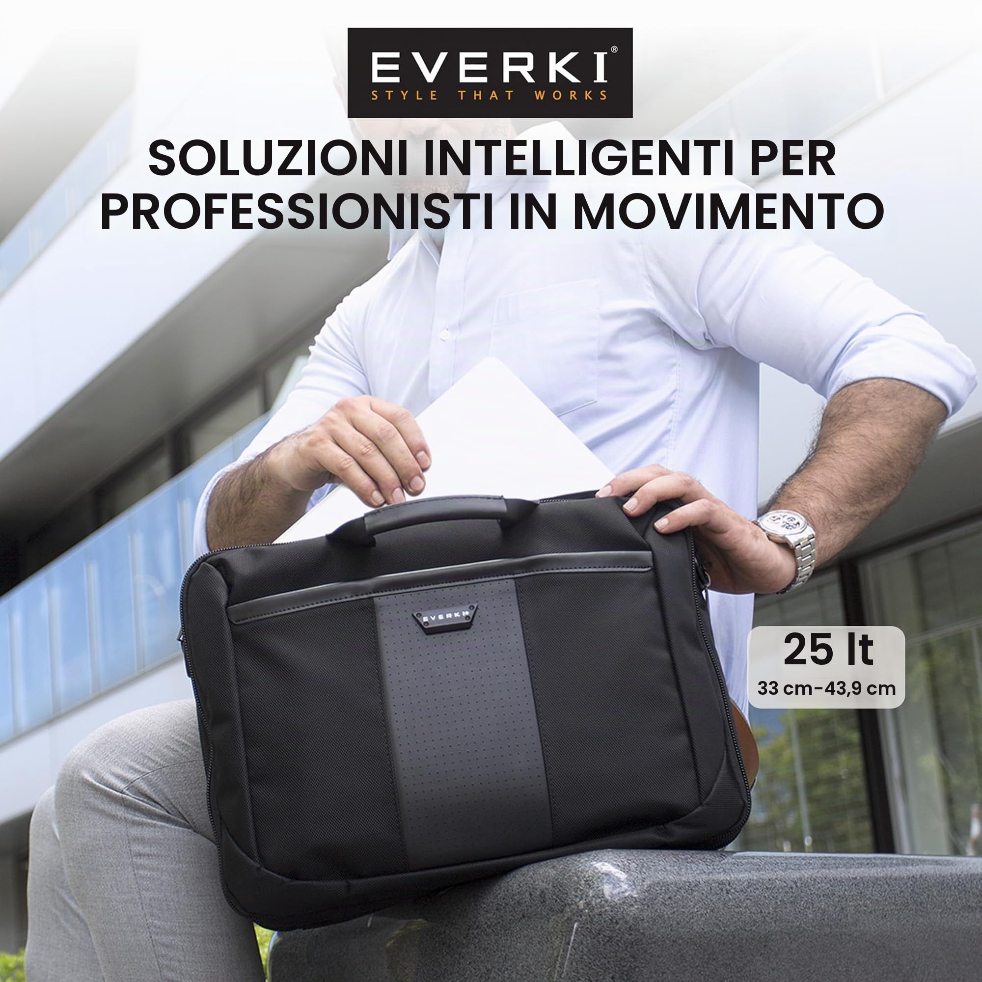 EVERKI Valigette per Portatile Versa valigetta laptop 17,3" idrorepellente