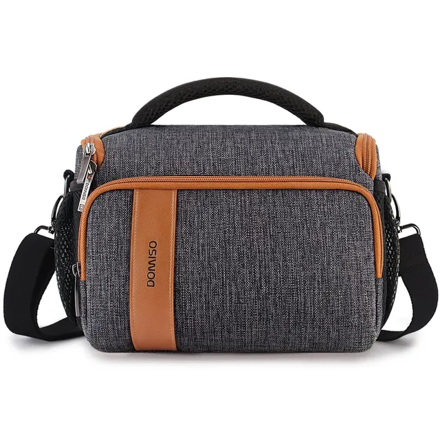 Domiso DSLR Camera Bag borsa fotocamera grigia imbottita