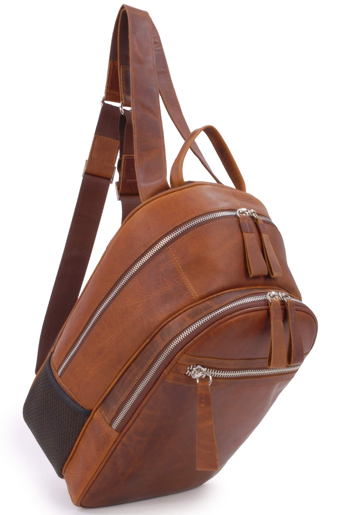 Ashwood Rucksacks 1663 zaino castagna marrone per laptop in pelle vintage