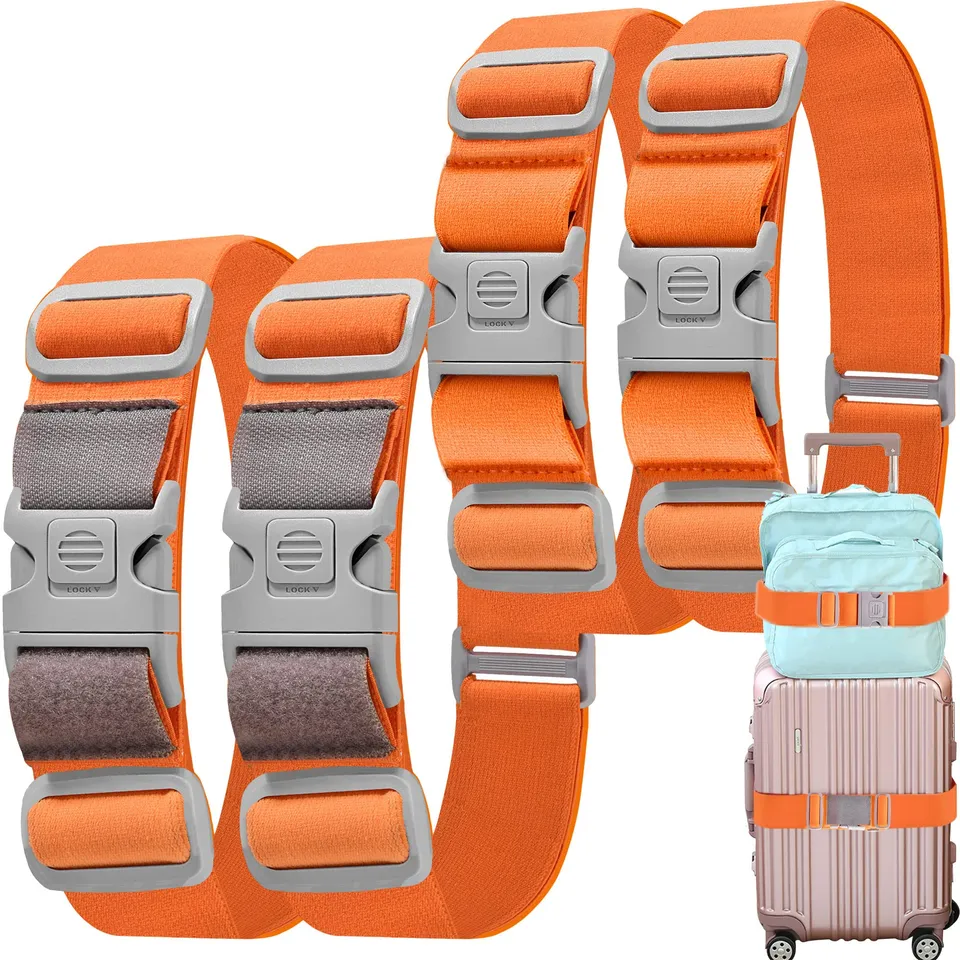 ZINZ Luggage Straps cinghie elastiche per bagagli 4 pezzi arancioni