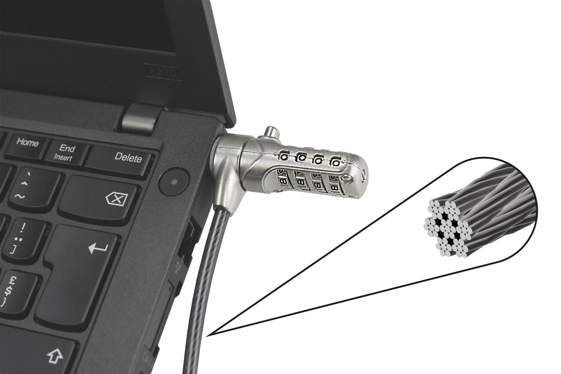 BASE XXO Security Locks T-Lock combination cavo antifurto 3x7 mm a combinazione