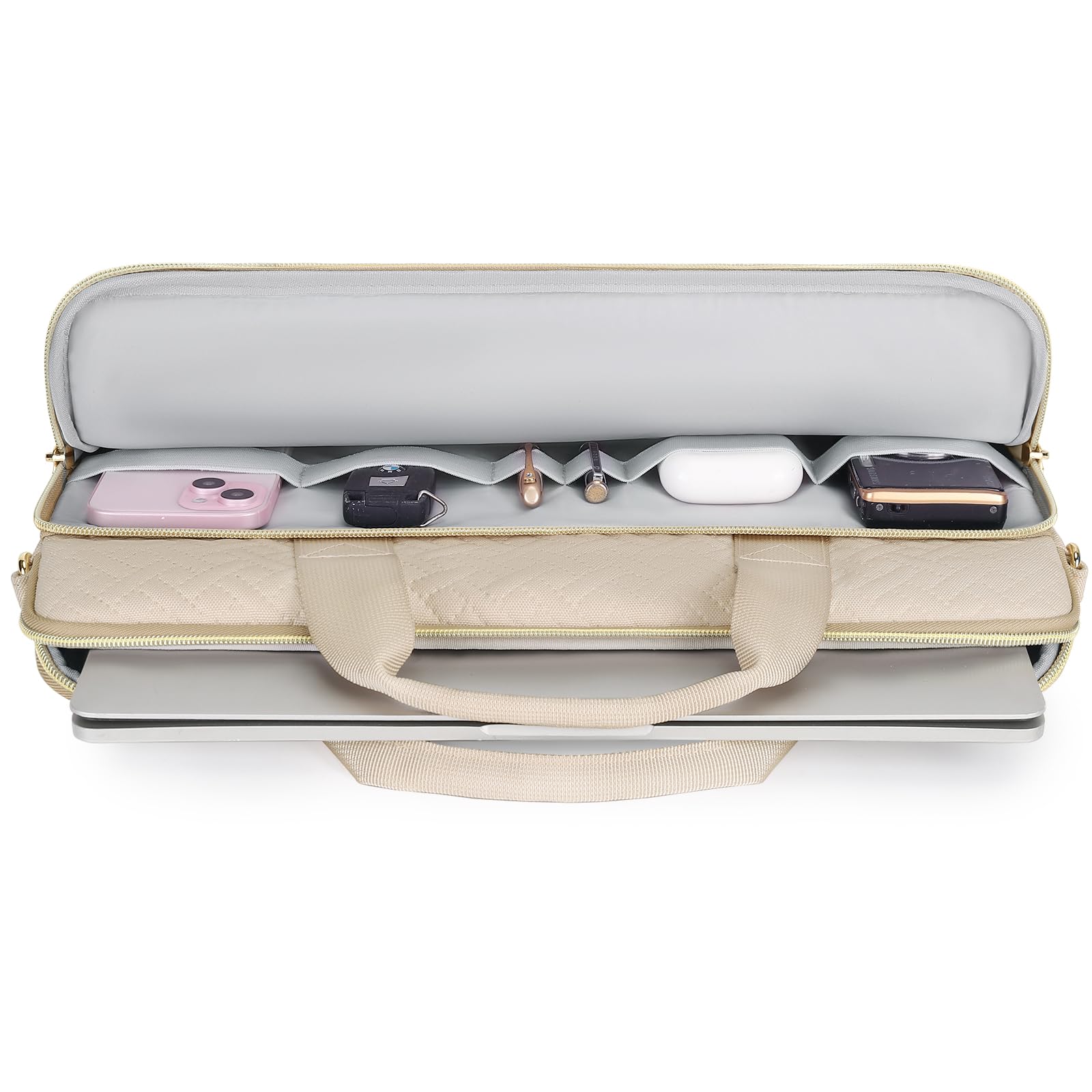 Domiso Laptop Briefcase 17,3 pollici borsa laptop Beige impermeabile