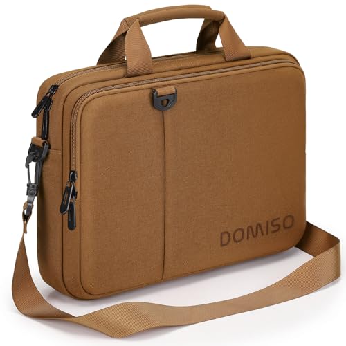 Domiso Laptop Briefcase 14 pollici borsa laptop marrone impermeabile