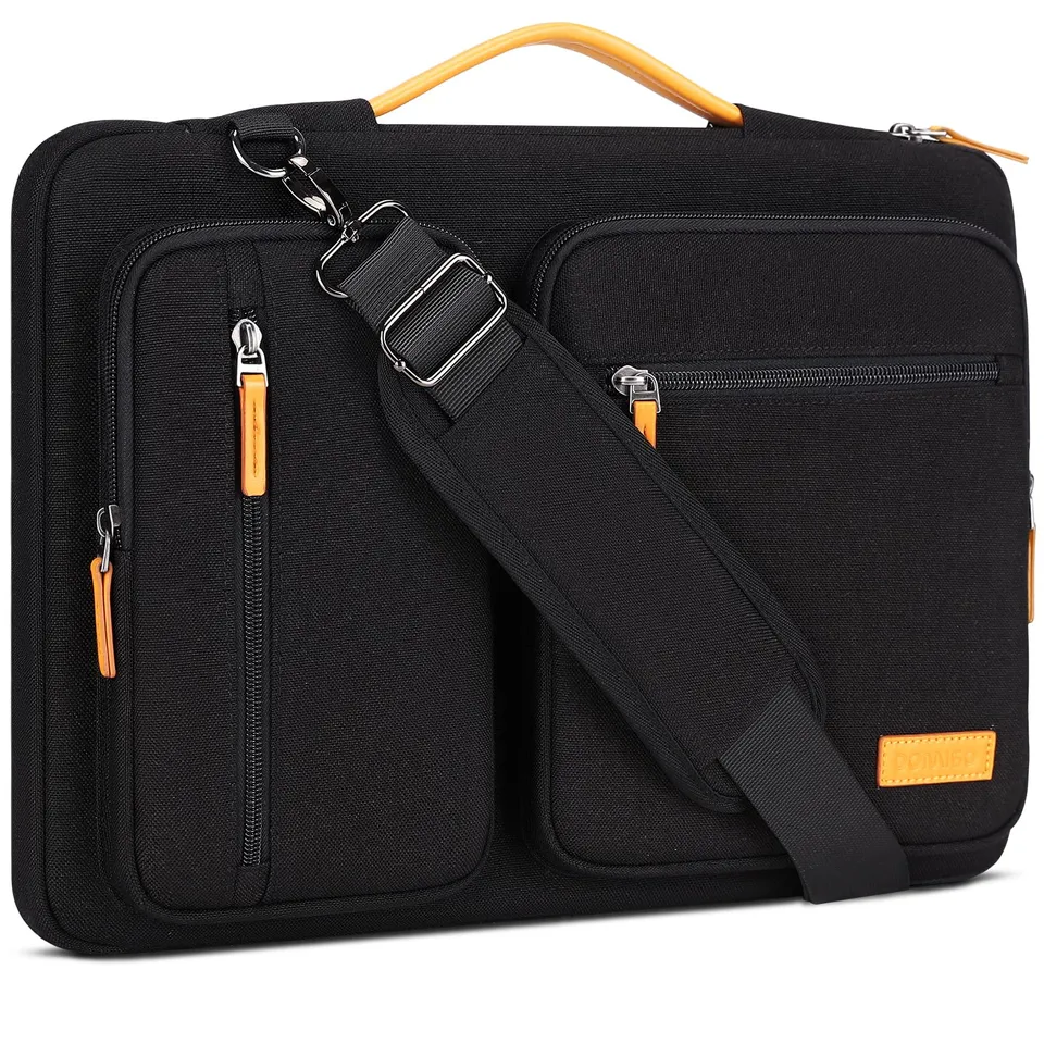 Domiso Laptop Briefcase 17,3 pollici borsa nera impermeabile
