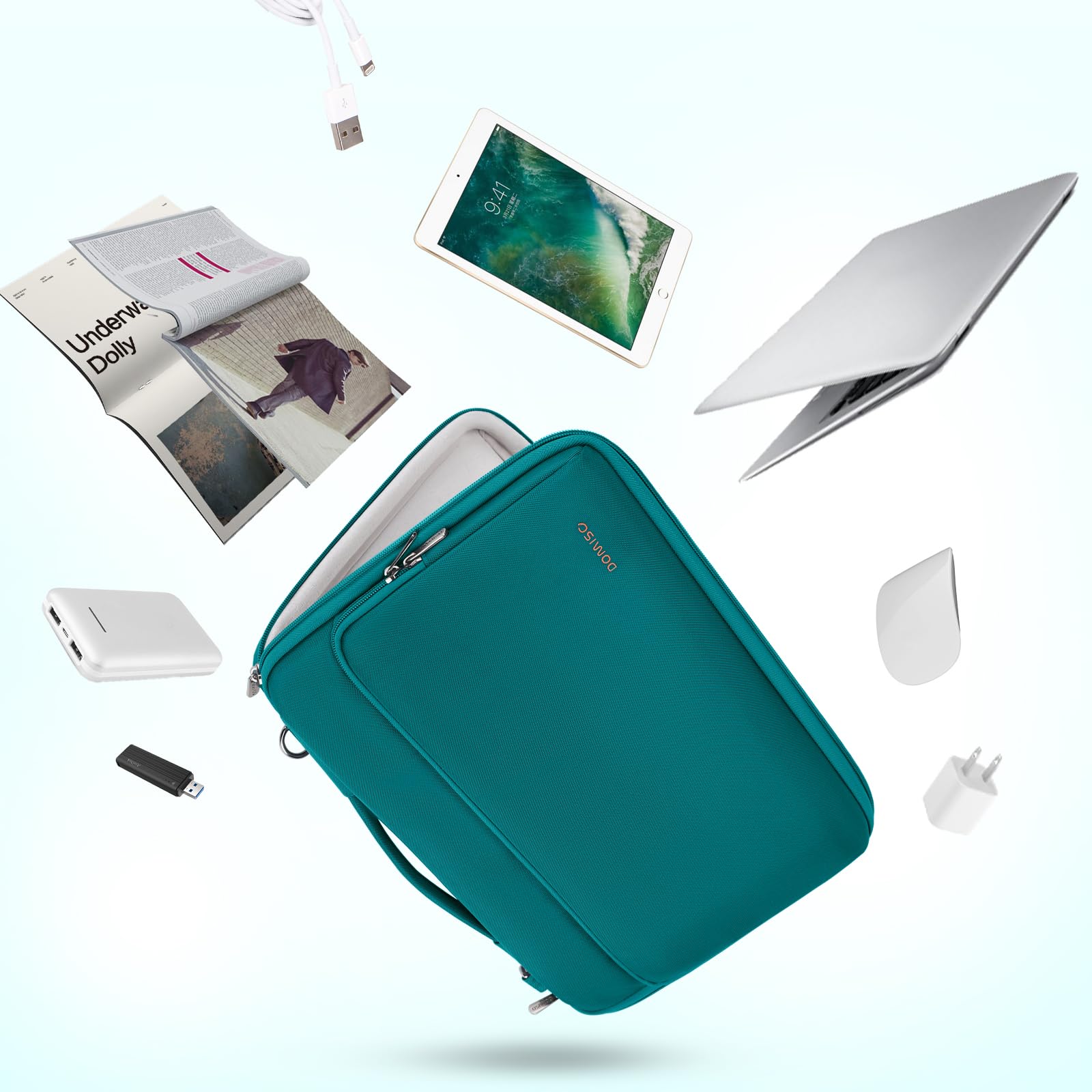Domiso Laptop Sleeve 15,6 Pollici custodia laptop turchese impermeabile