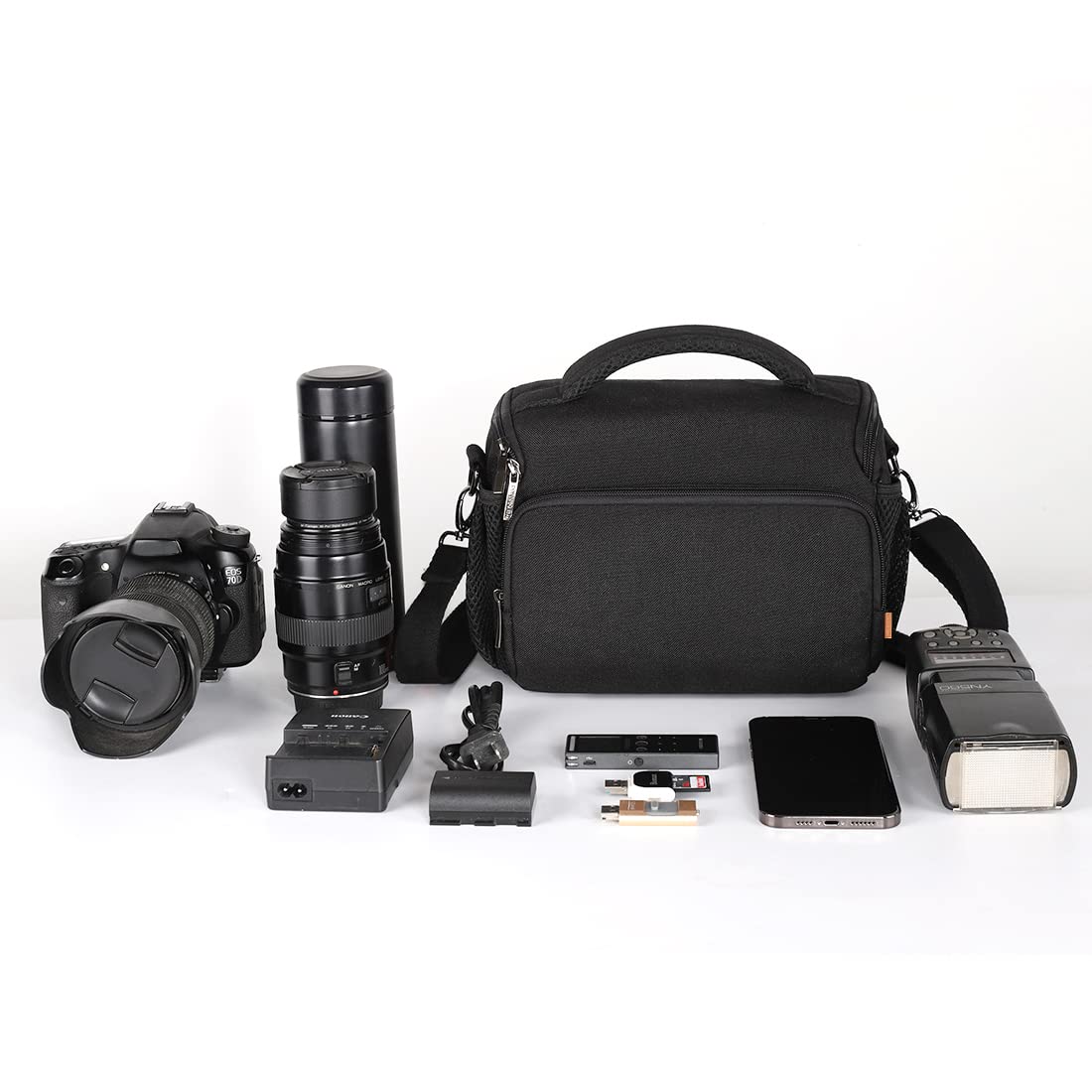 Domiso DSLR Camera Bag borsa fotocamera reflex nera impermeabile