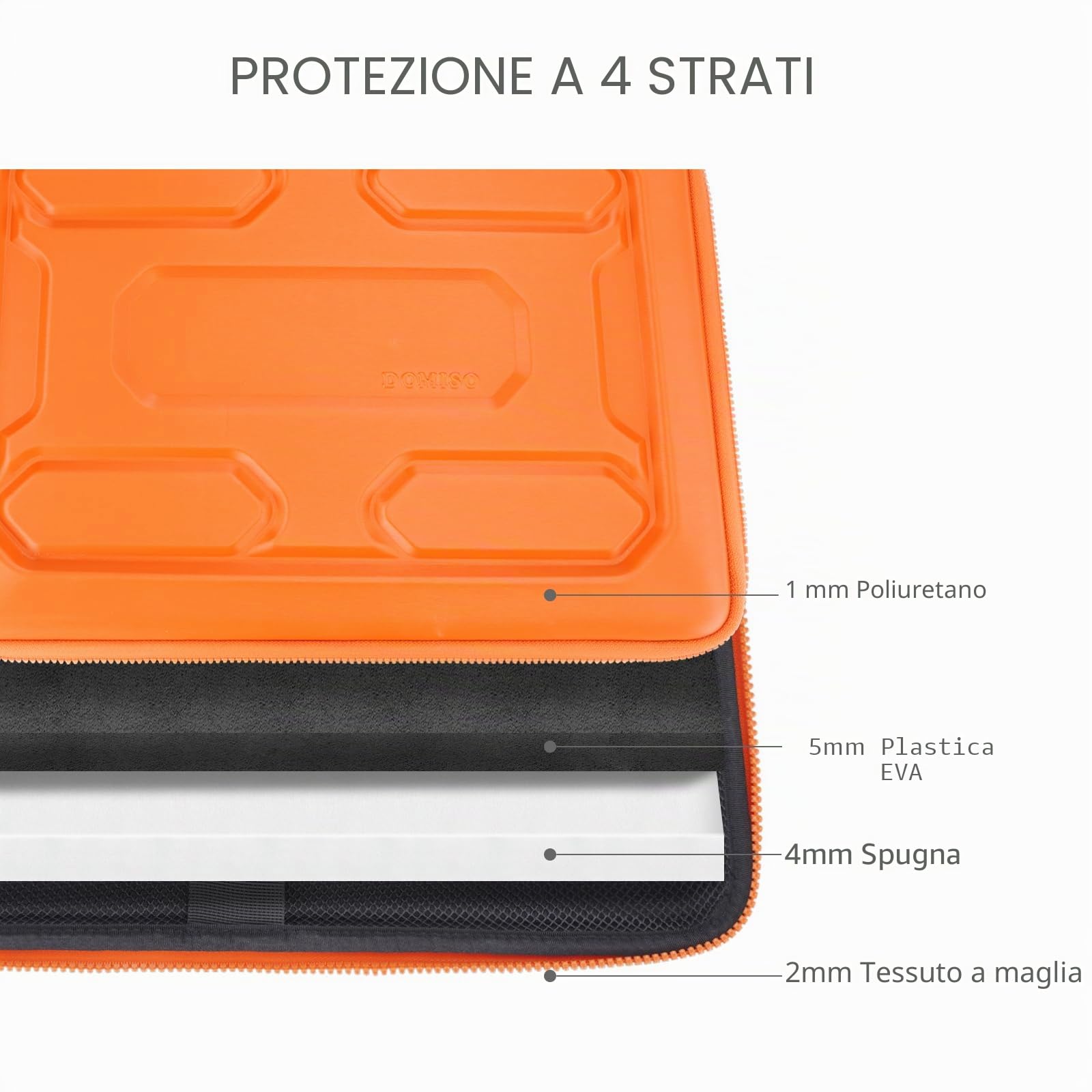 Domiso EVA Laptop Bag 13,3 pollici custodia per laptop arancione antiurto