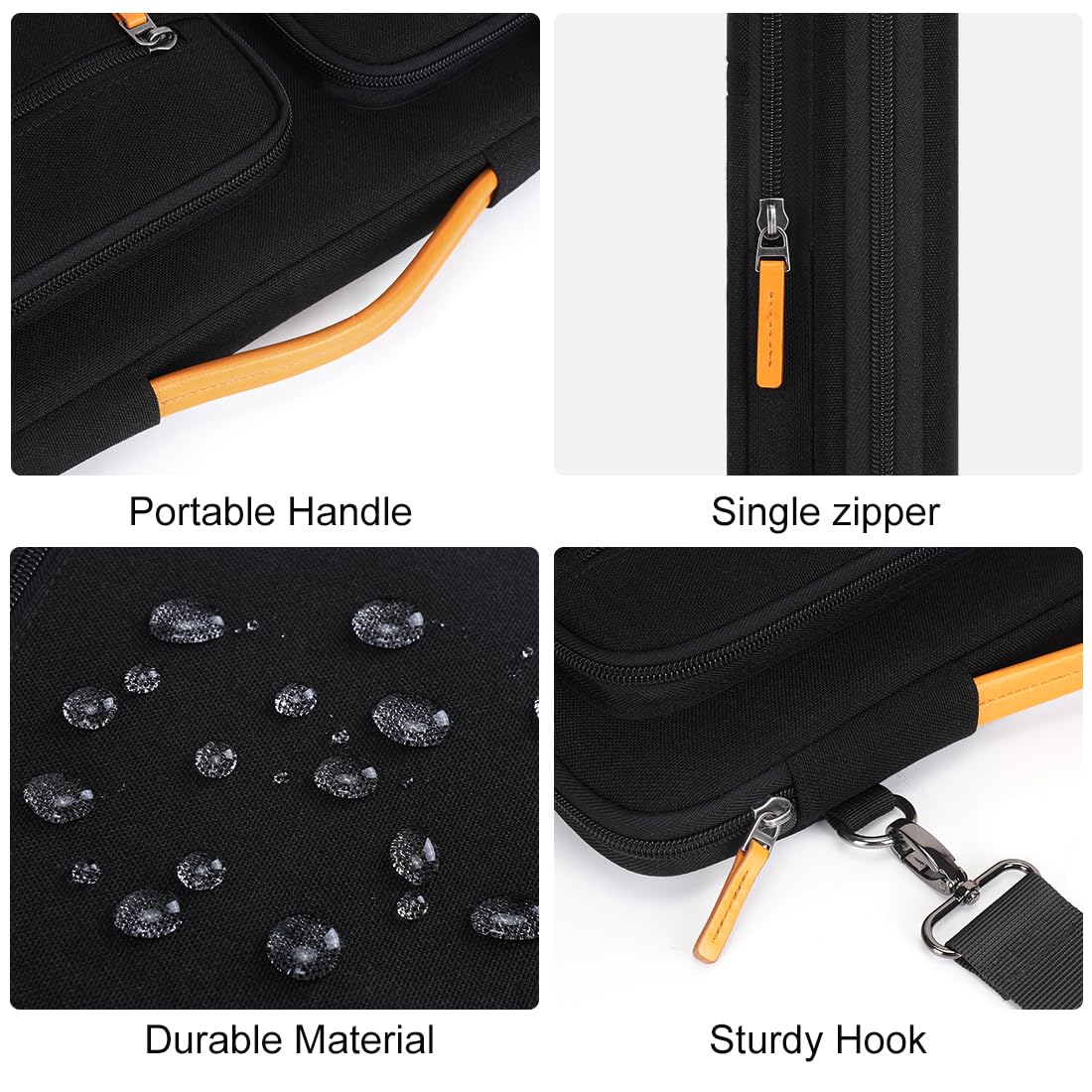 Domiso Laptop Briefcase 17,3 pollici borsa nera impermeabile