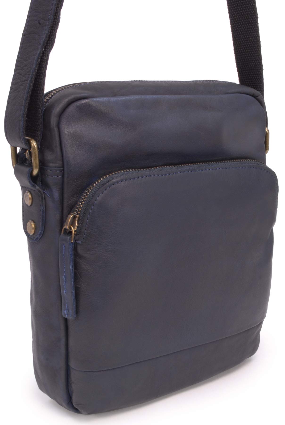 Ashwood Vera Pelle Vintage F-82 borsa messenger in pelle media