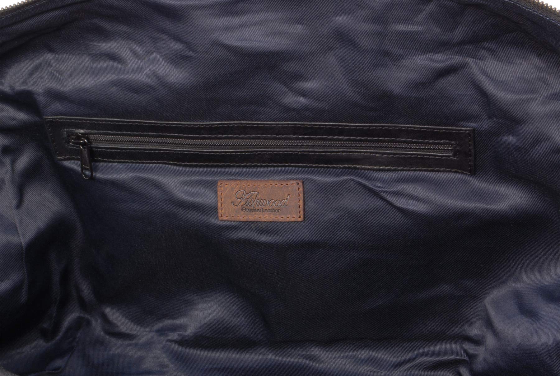 Ashwood Holdalls F-87 borsone da viaggio Nero in pelle