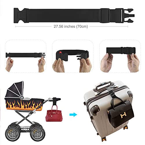ZINZ Luggage Straps cinghie elastiche per bagagli 2 pezzi nere
