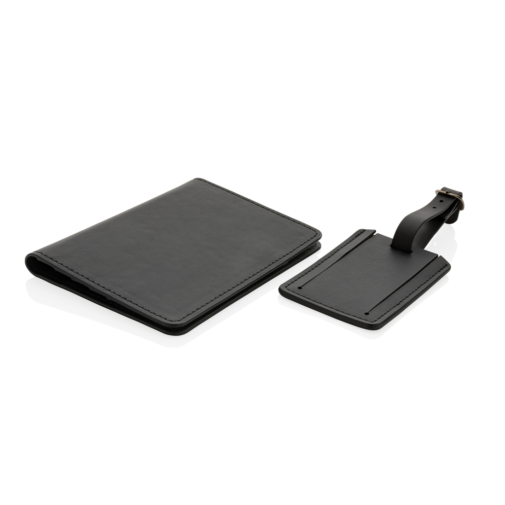 Swiss Peak Ufficio & Scrittura Set regalo in PU riciclato GRS portapassaporto nero