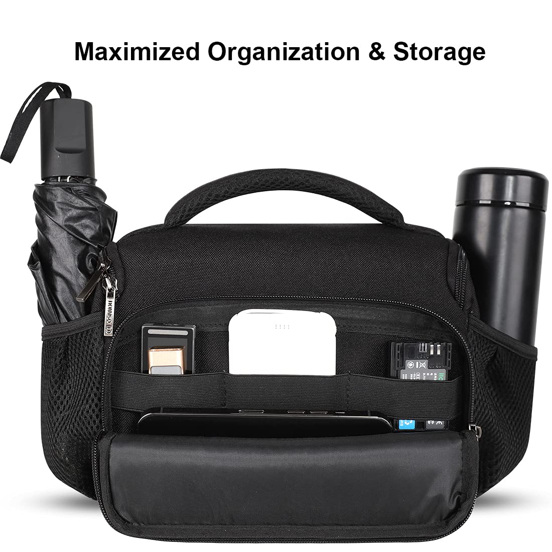 Domiso DSLR Camera Bag borsa fotocamera reflex nera impermeabile