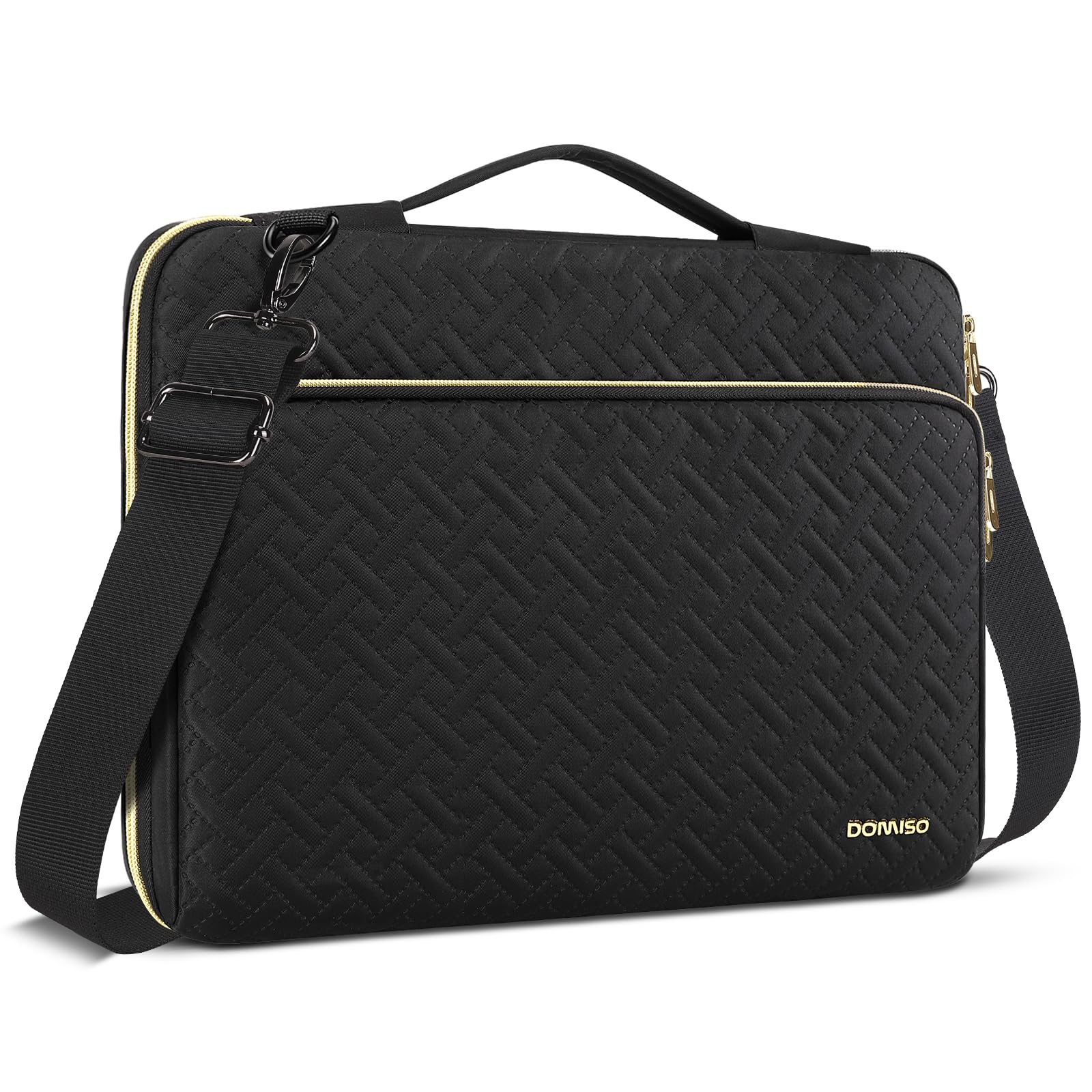Domiso Laptop Briefcase 15,6 pollici borsa laptop nera impermeabile