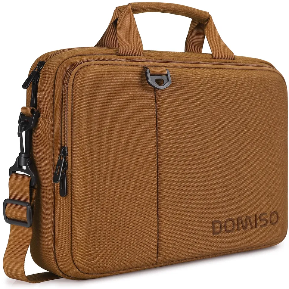 Domiso Laptop Briefcase 15,6 pollici borsa laptop marrone impermeabile