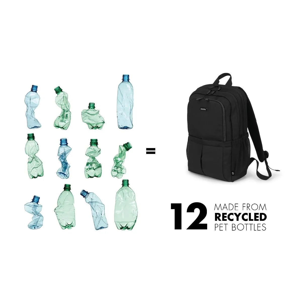 BASE XXO Backpacks Eco Backpack SCALE 13-15.6 nero in PET riciclato