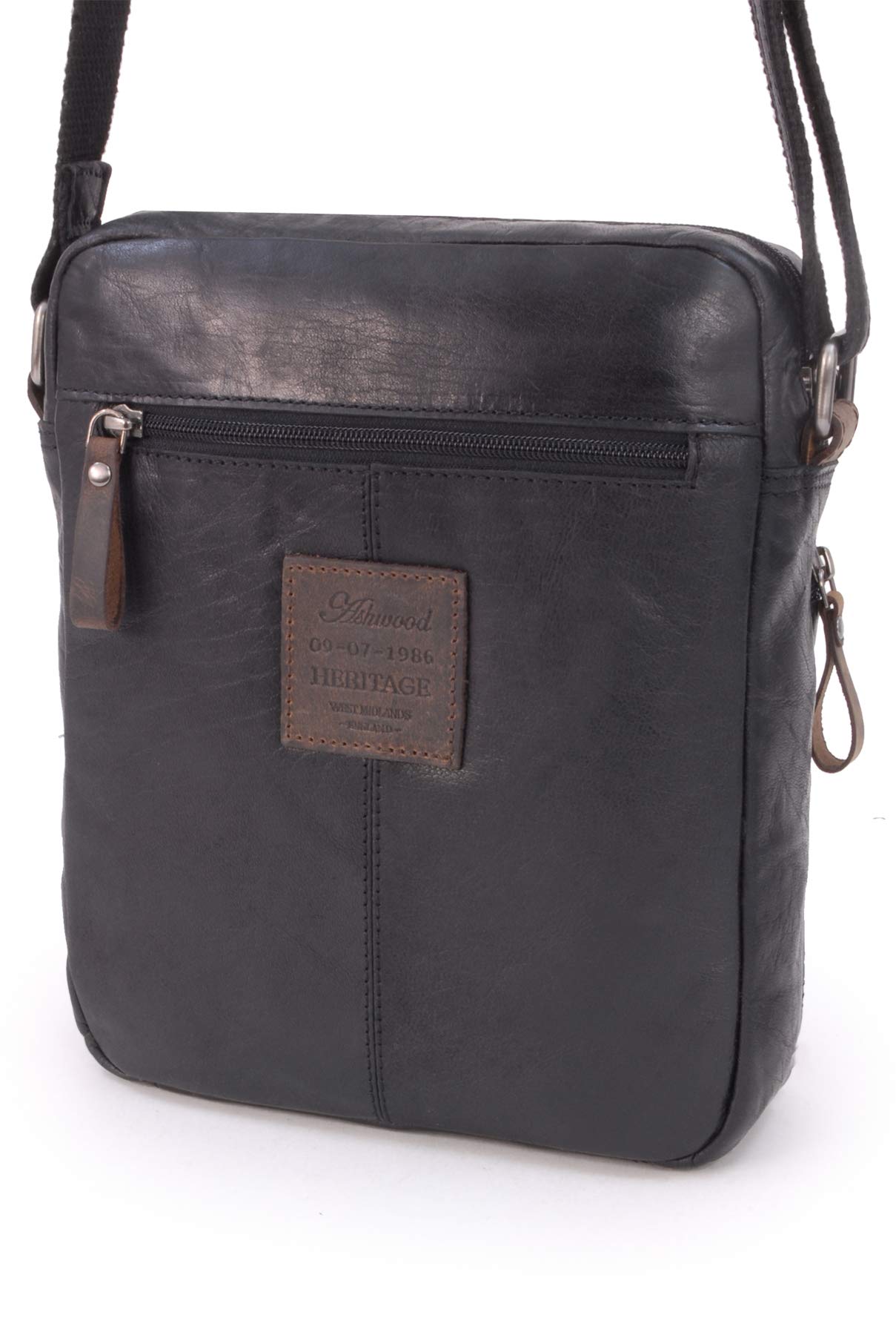 Ashwood Vera Pelle Vintage F-82 borsa messenger in pelle media