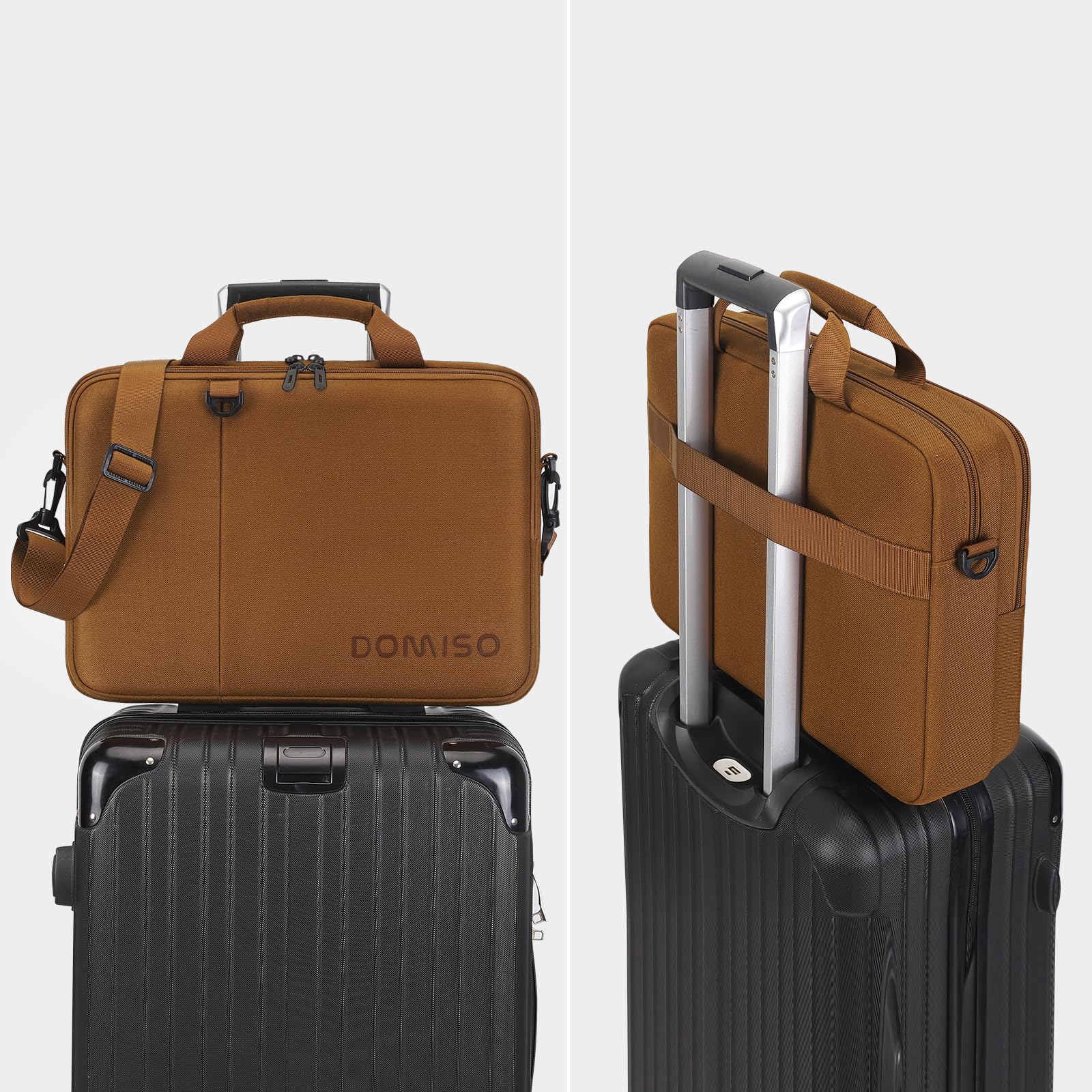 Domiso Laptop Briefcase 15,6 pollici borsa laptop marrone impermeabile