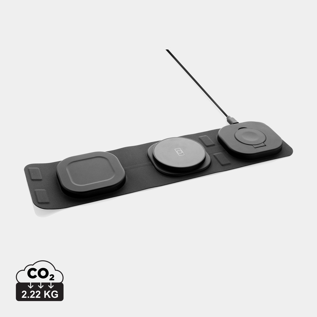 Swiss Peak Tech caricatore wireless 15W 3 in 1 grigio, 1 pezzo RCS