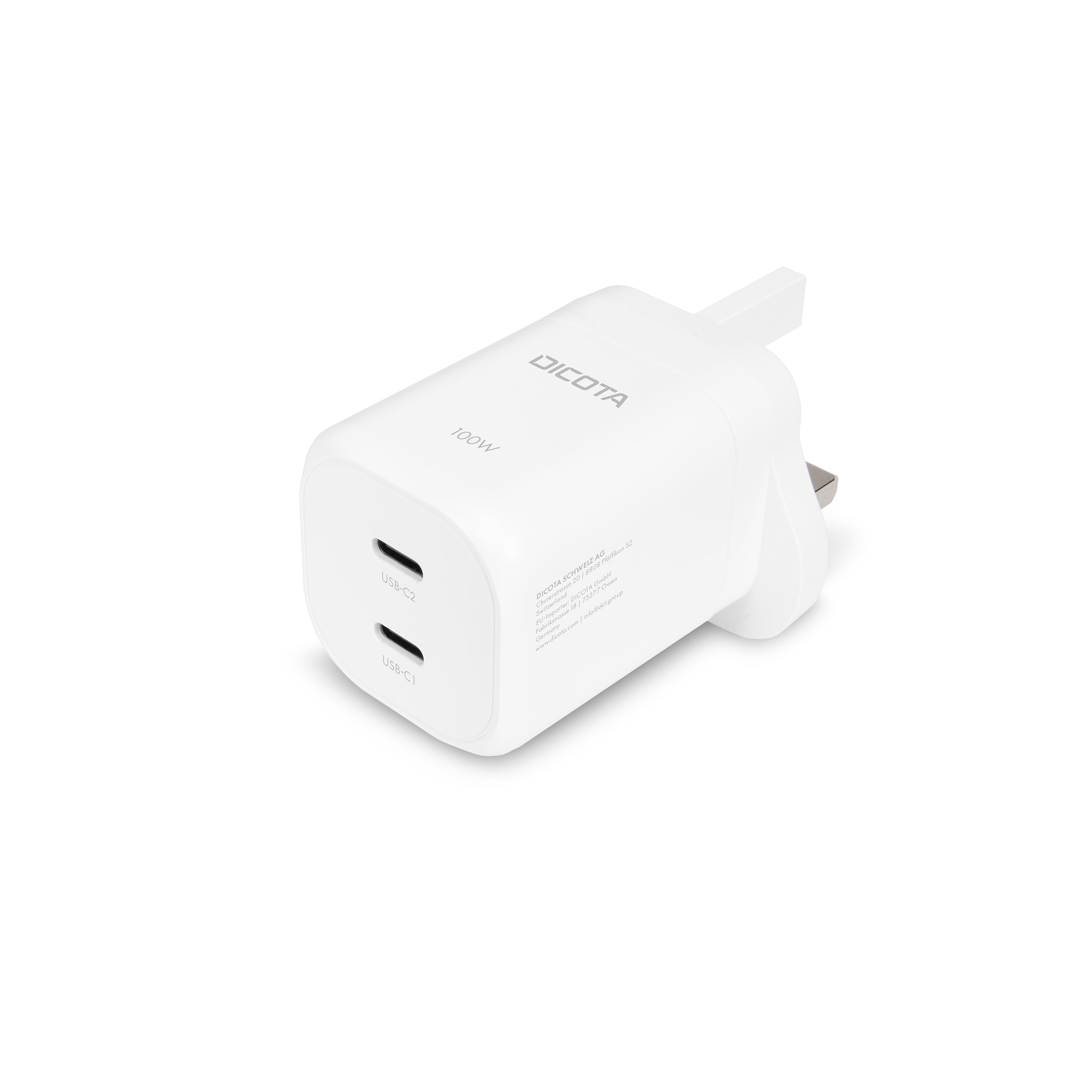 BASE XXO Power & Charging 2-port GaN Wall Charger (100W) UK caricatore da parete GaN 2 porte con cavo USB-C 1,5 m