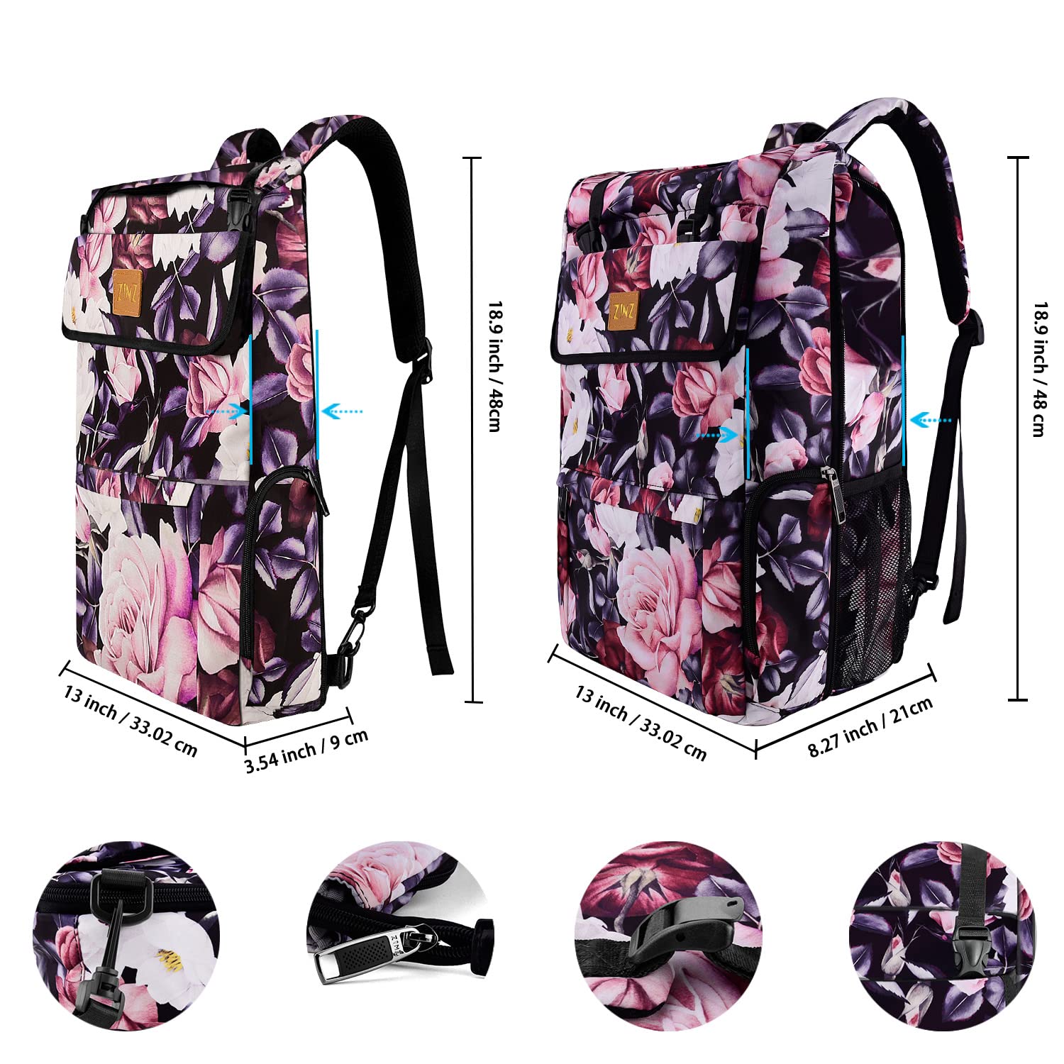 ZINZ Backpacks Penoy zaino laptop 15,6" espandibile 10-25 L
