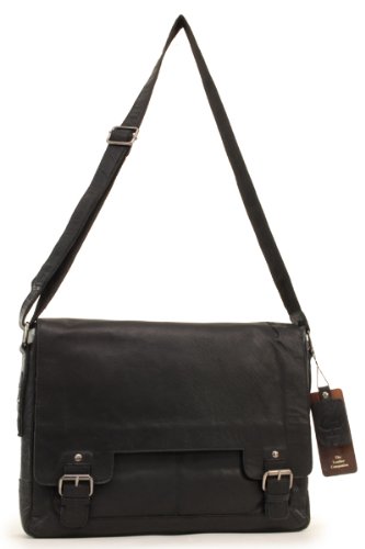 Ashwood Kingston Leather Companion 8343 borsa messenger in pelle con scomparto laptop
