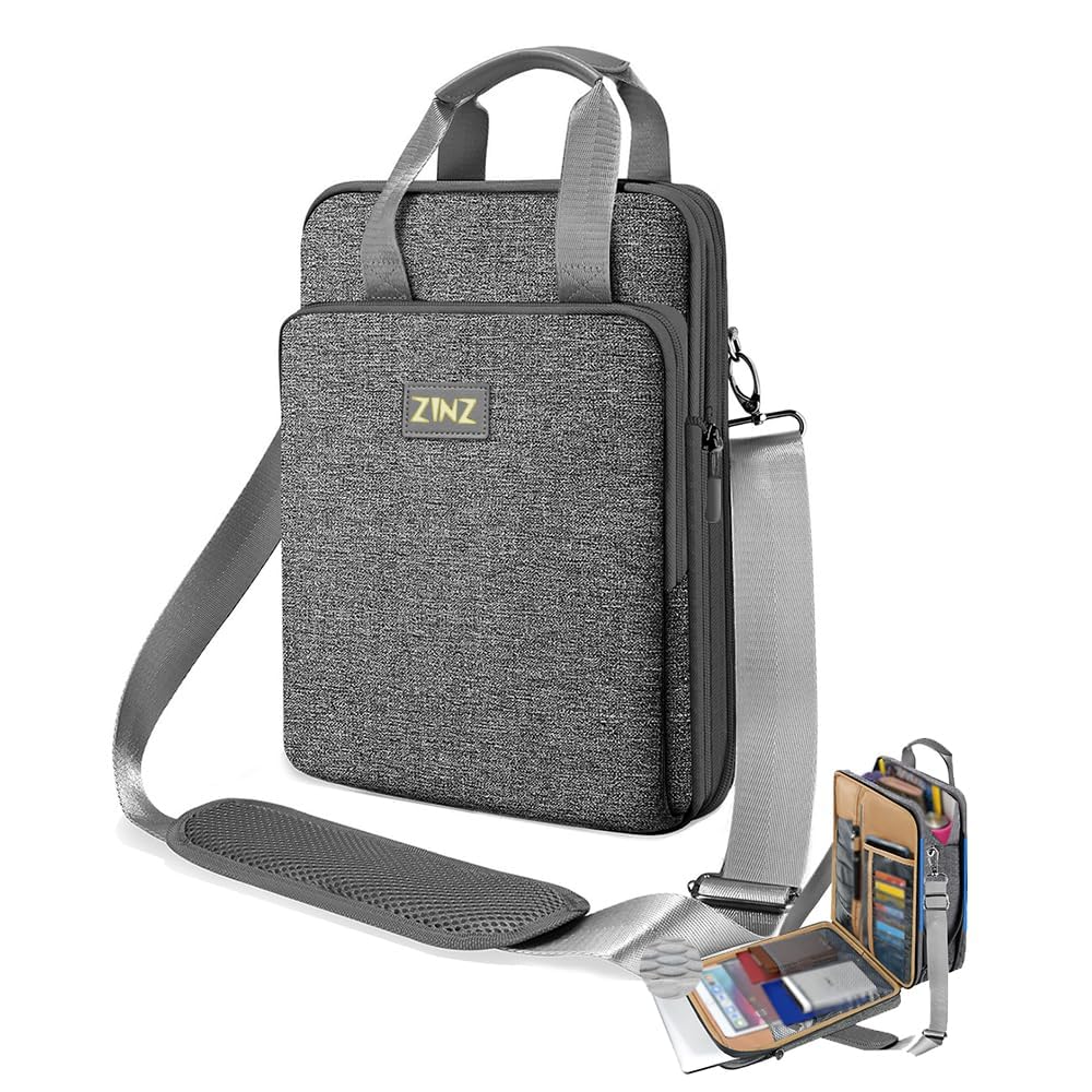 ZINZ Shoulder Bags borsa a tracolla laptop 12,3-13" nero-giallo espandibile