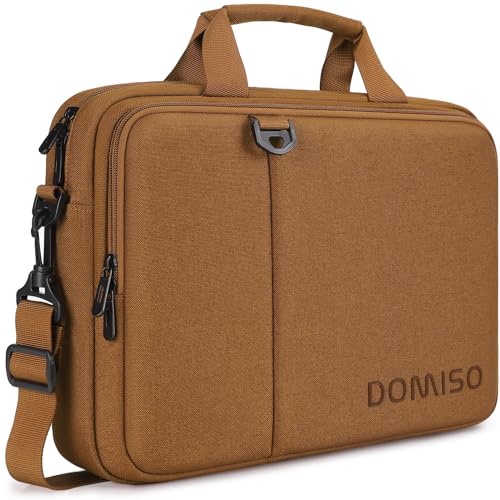 Domiso Laptop Briefcase 15,6 pollici borsa laptop marrone impermeabile