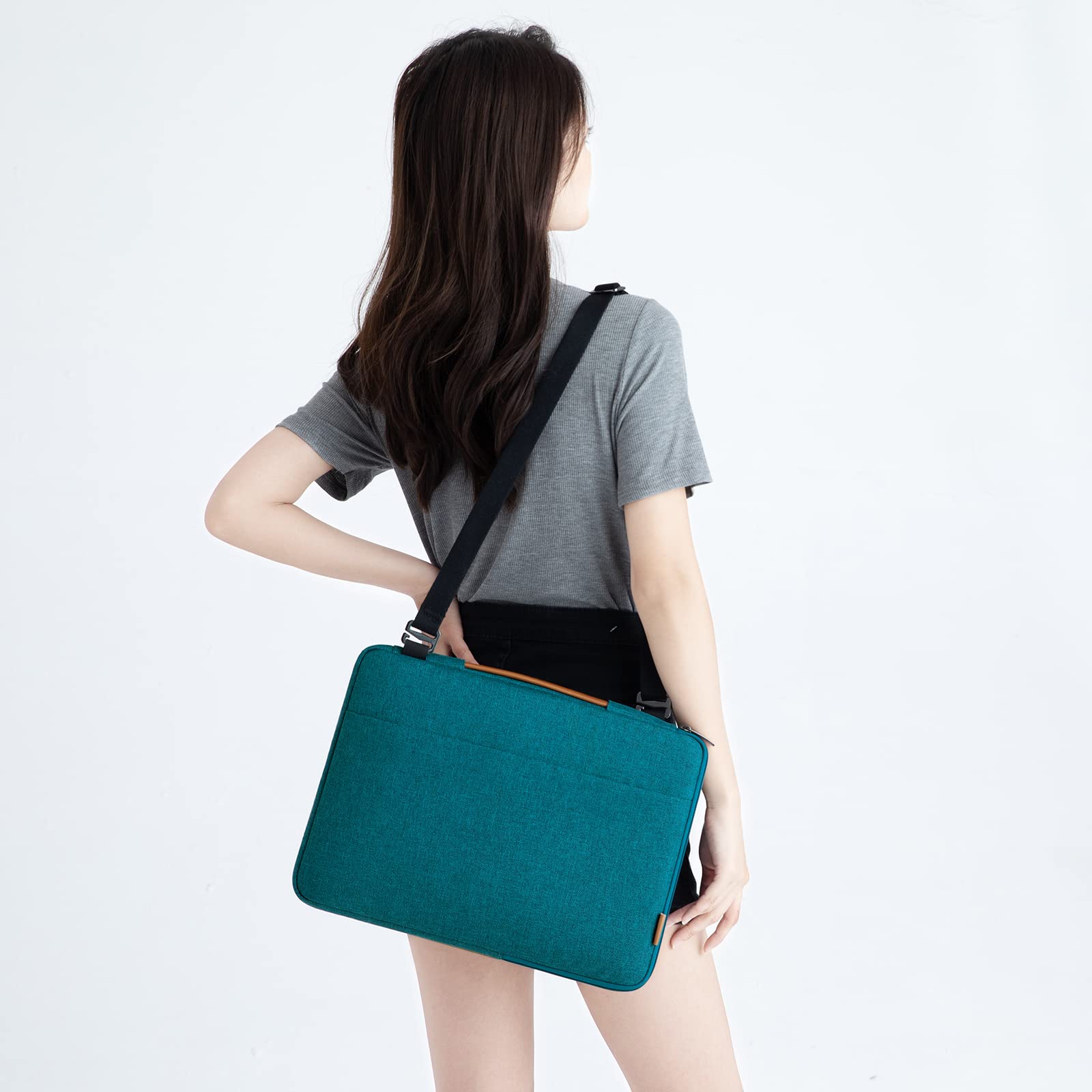 Domiso Laptop Sleeve 15,6 pollici custodia laptop turchese impermeabile