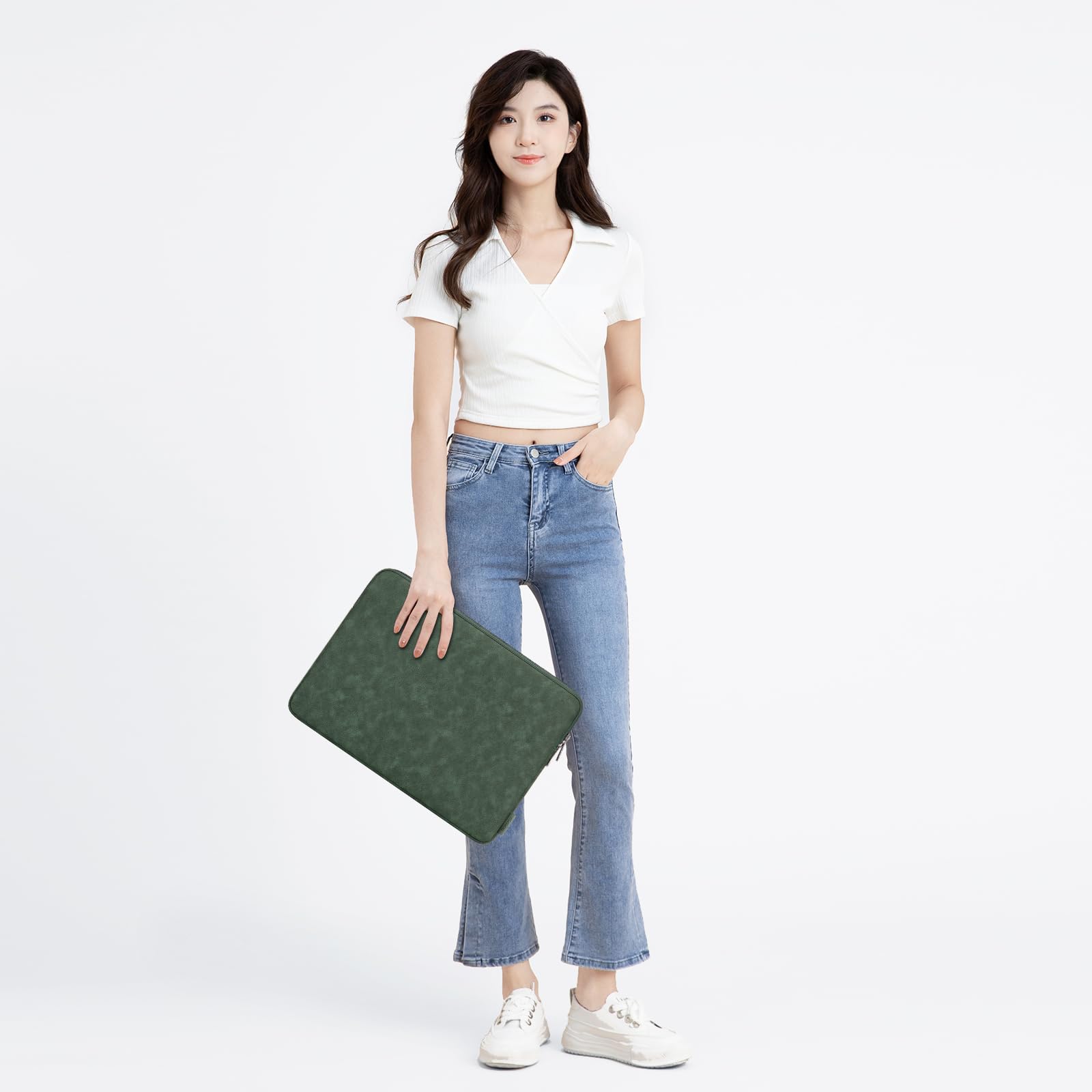Domiso Laptop Sleeve 13,3 Pollici custodia verde scuro impermeabile