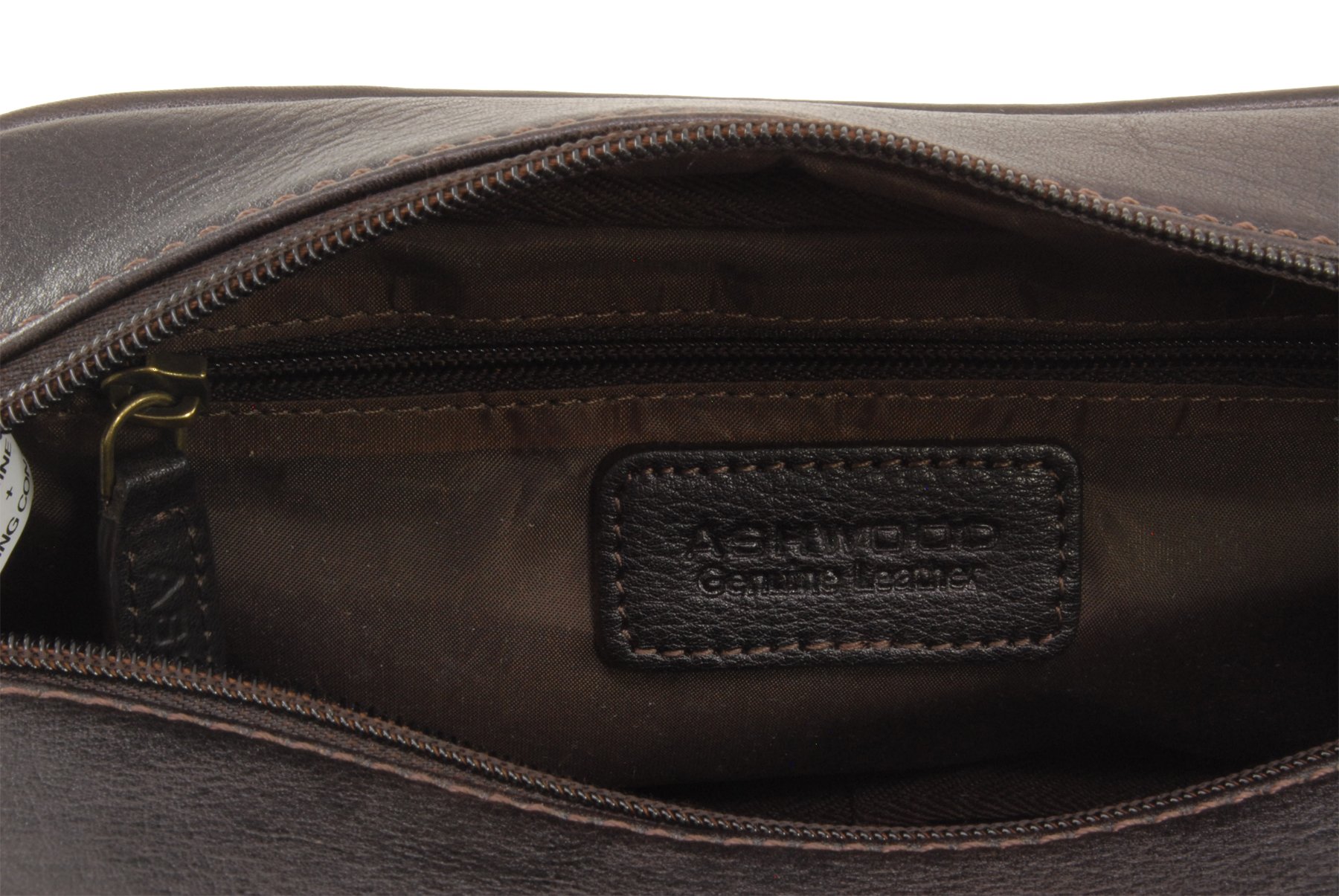 Ashwood Washbags 2080 beauty case marrone in pelle martellata
