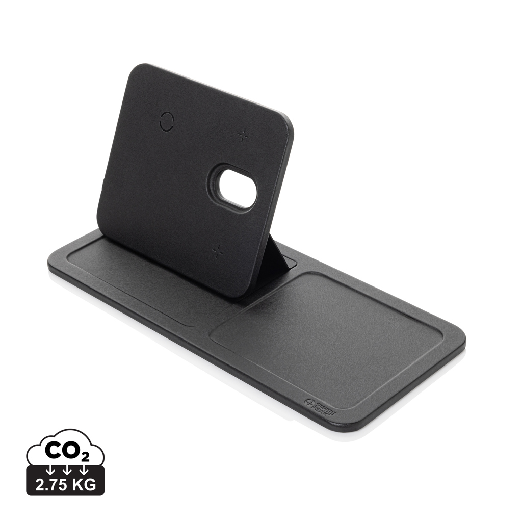 Swiss Peak Tech caricatore wireless 3 in 1 pieghevole nero RCS
