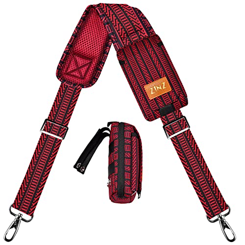 ZINZ Shoulder Pads Tracolla telefono 200 cm nera e rossa imbottita