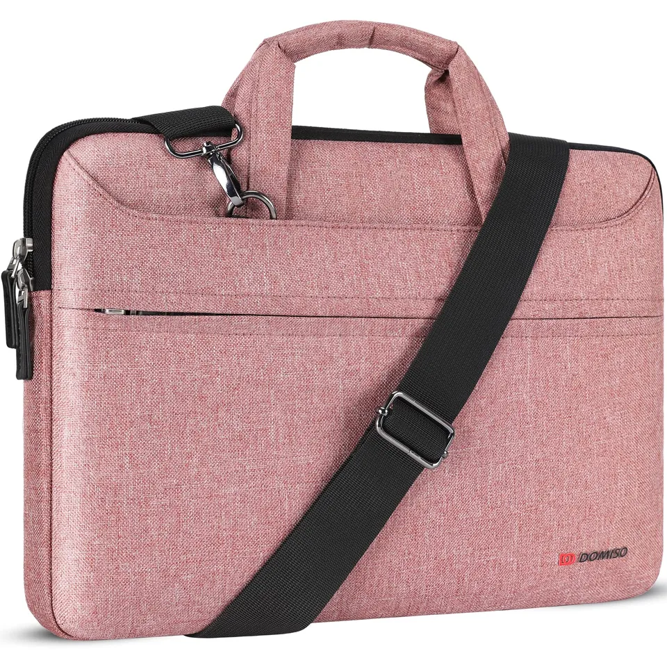 DOMISO Laptop Briefcase 17.3 Pollici borsa laptop rosa impermeabile