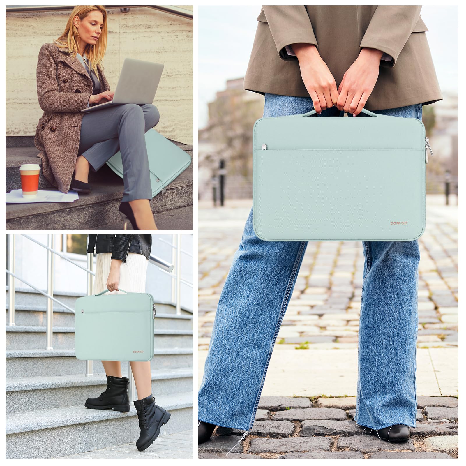 Domiso Laptop Sleeve 17,3 Pollici custodia laptop verde menta impermeabile