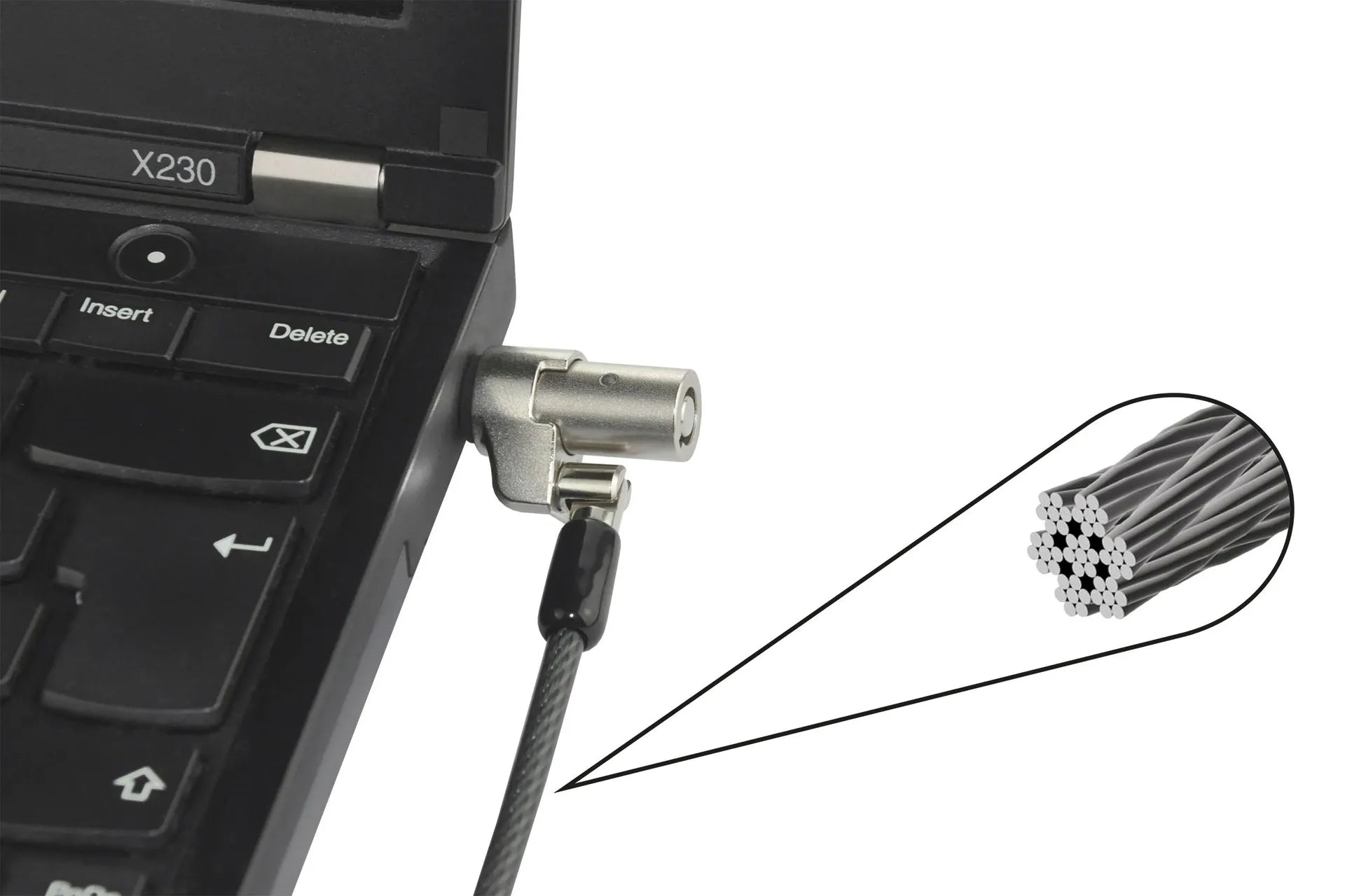 BASE XXO Security Locks Security Cable Wedge Lock Ultra Slim masterkeyed 3.2x4.5mm slot cavo antifurto