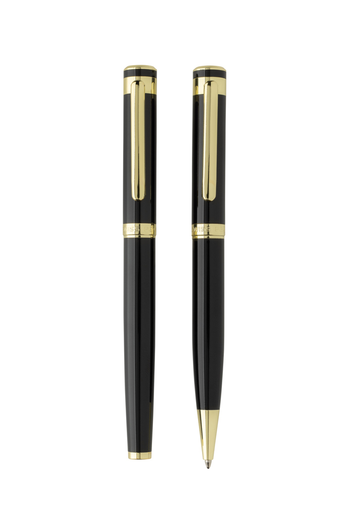 Swiss Peak Ufficio & Scrittura Luca set di penne nero in ottone riciclato