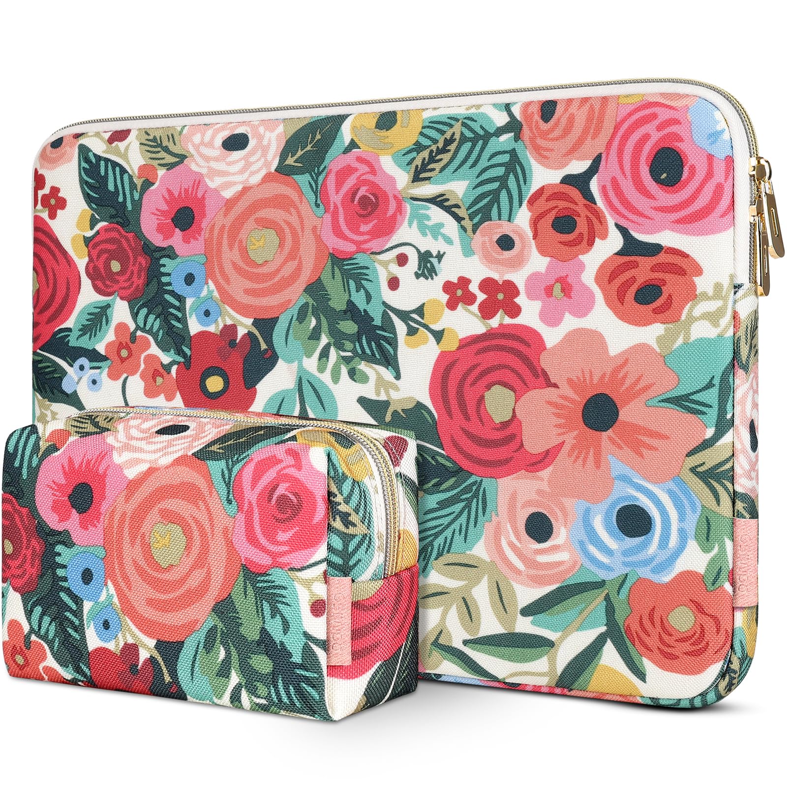 Domiso Laptop Sleeve 17,3 Pollici Custodia Impermeabile Fiori di Rosa