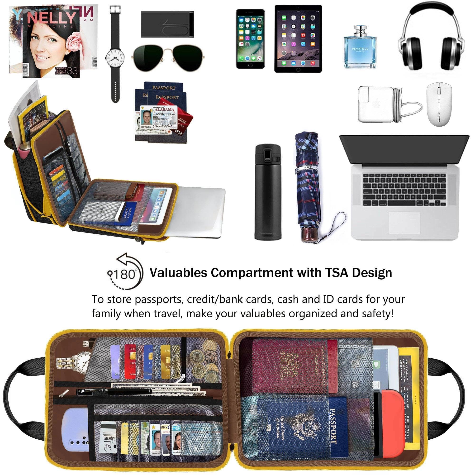 ZINZ Shoulder Bags borsa a tracolla laptop 12,3-13" nero-giallo espandibile